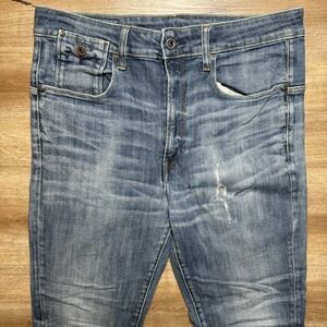 G Star Raw Jeans Men 32x32 (Fits 33x29) Blue Type-C 3D Super Slim Stretch Thrash
